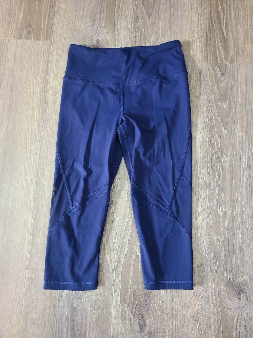 Victoria's Secret Sport Knockout Crop Mesh Panel Leggings Blue - Size Small S